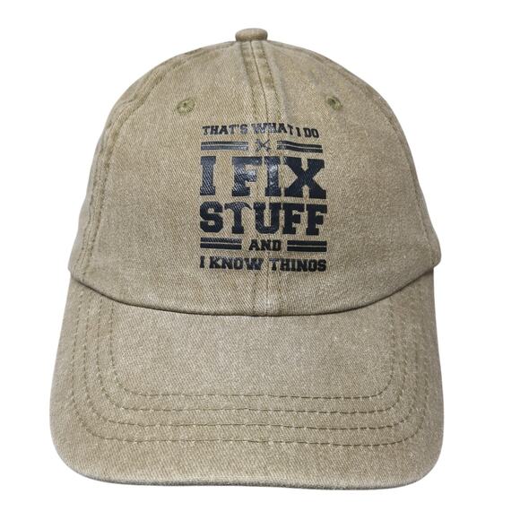 That's What I DO I Fix Stuff And I Know Things Baseball Cap Brown OS Adjustable - Picture 1 of 9
